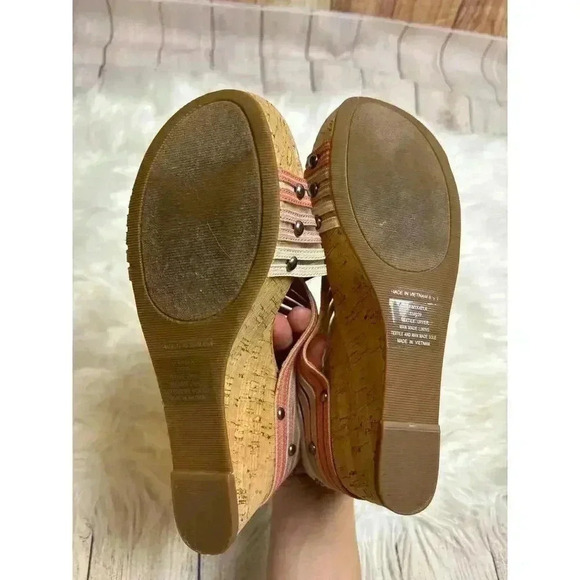 Lucky Slides Wedge Cork Heels Sandals Women's Size 8.5 - Picture 5 of 5